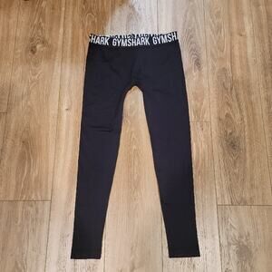 GYMSHARK Black Athletic Leggings Waistband Sz Medium Fitness